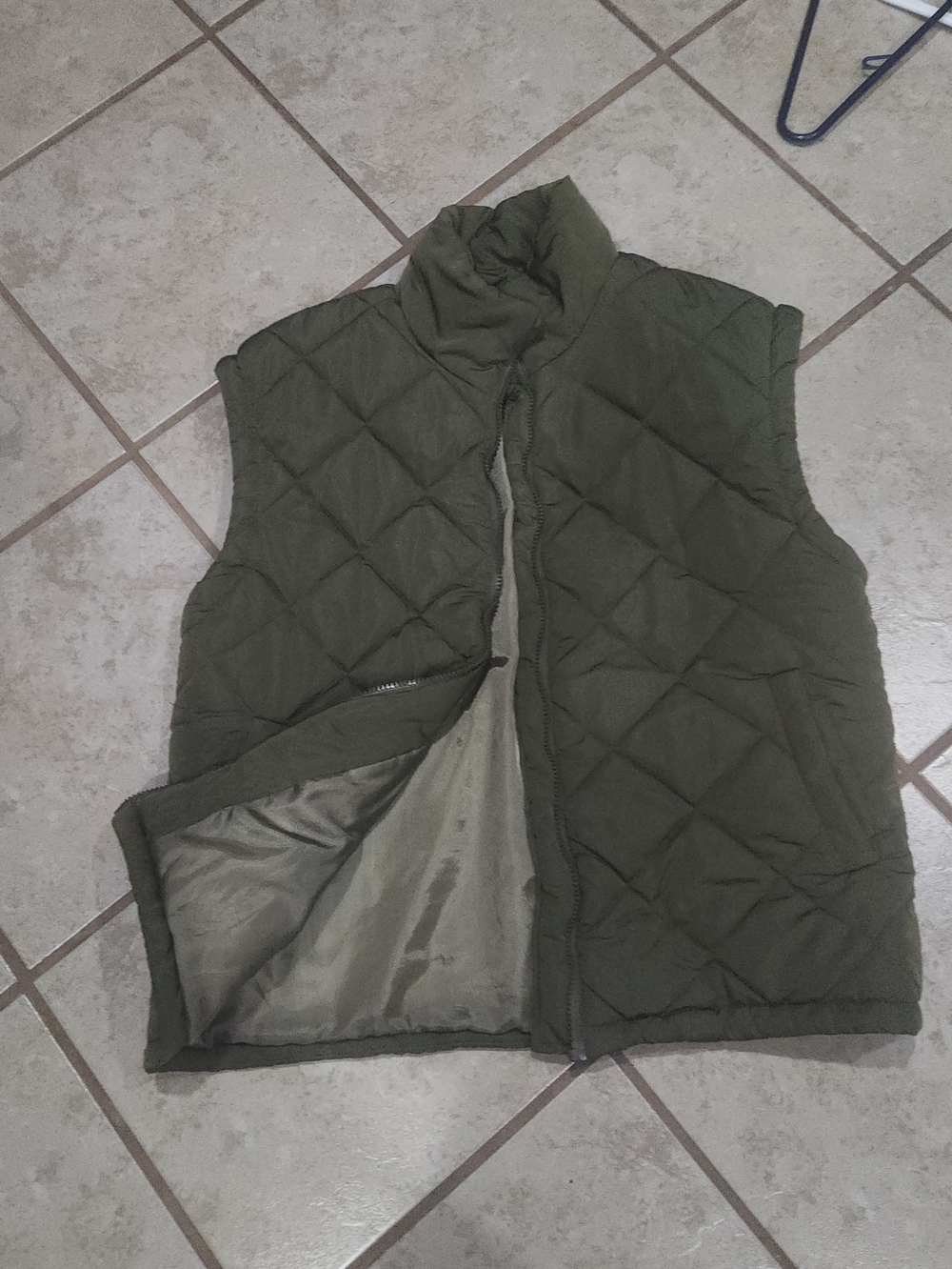 Quilted Olive Green Puffer Vest